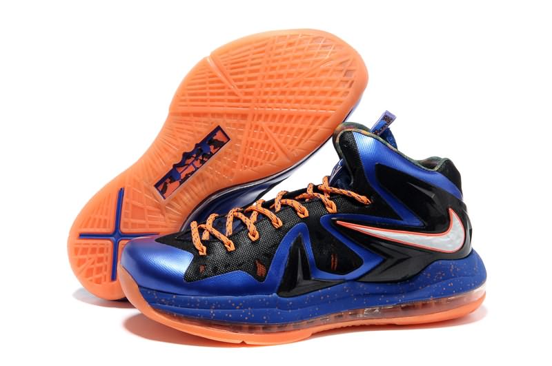 Authentic Nike Lebron 10 PS Elite Black Navy Orange Hot On Sale